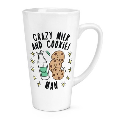Crazy Milk And Cookies Man Stars 17oz Large Latte Mug Tasse Lustiger Witz Schokolade