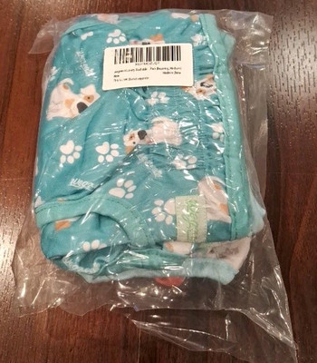 NEW (Open Pkg) Set of 3 Washable Reusable Dog Diapers 3 Different Designs Medium