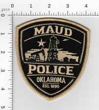 MAUD OKLAHOMA (OIL WELLS) ^^ COLLECTIBLE POLICE EMBROIDERED PATCH