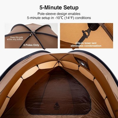 OneTigris Coco NEST Solo Hot Tent with Stove Jack, 3000mm