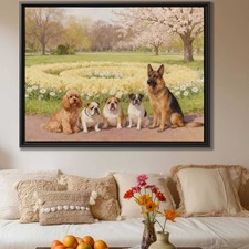 Cocker Spaniel Dog Canvas Art Oil Painting Happy Dog Wall Decor Puppy Artwork