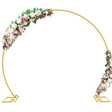 Wokceer Wedding Arch 7.2FT Round Backdrop Stand Gold Metal Circle Backdrop St...