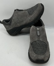 Lands End All Weather Insulated Suede Leather Zip Moc Shoes Gray Women  s 6B