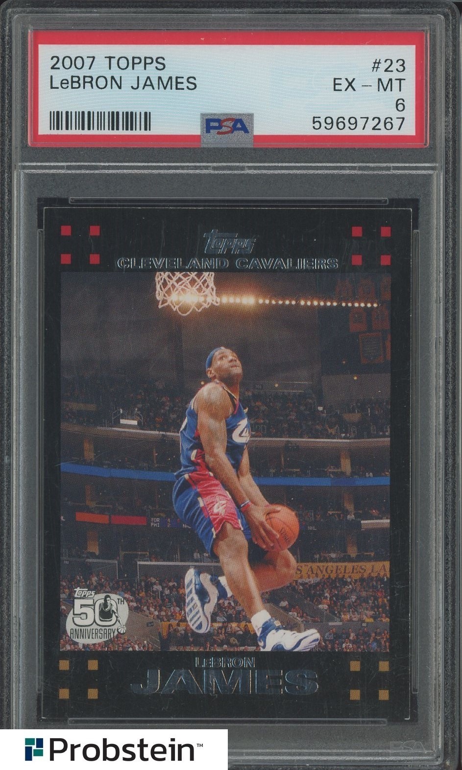 2007 Topps #23 LeBron James Cleveland Cavaliers PSA 6 EX-MT