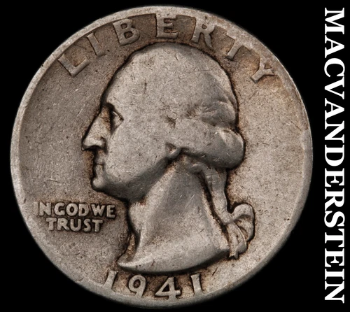 1941 Washington Quarter- Silver- Scarce Better Date No Reserve #J2499