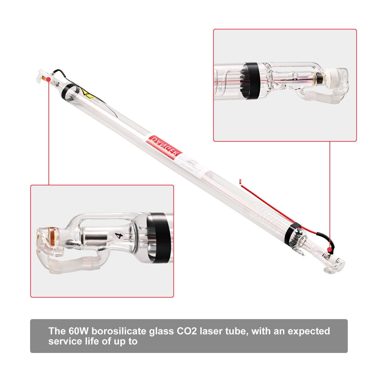 Monport 100cm 60W CO2 Laser Tube for Laser Engraver Cutting Engraving Machine