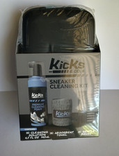 New Kicks Co Shoe Sneaker 4 Pc Cleaning Kit Solution Brush Towel Travel Case