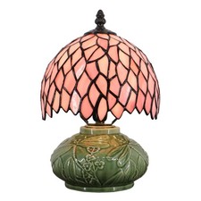 Lxhcyou Small Tiffany Lamp Mushroom Table Lamp Mini Stained Glass Desk Light