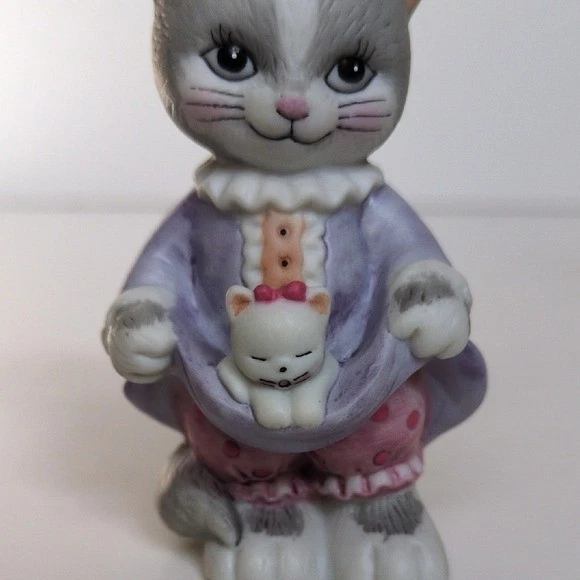 Estatuillas de porcelana vintage de los 90 Bronson coleccionables gatito gato - niña gato payaso Foto 3 de 4