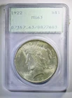 1922 Peace Silver Dollar - PCGS  MS-63 - Old Rattler Holder
