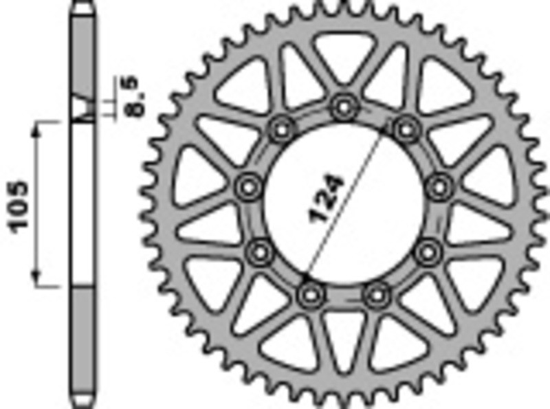 Couronne PBR acier C45 3505 résout les sauts de chaîne en pas 520
