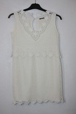 SIZE 8 WHITE CROCHET STYLE MINI DRESS     8283