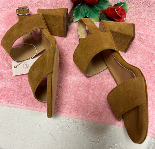 NEW-Lamica-Italy-Women Camel leather-heel Slingback Shoes. Sz-7.5M.- EUR SZ-38M. - Picture 11 of 15