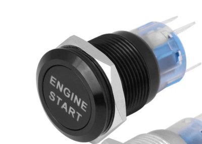 Motor Start Taster, 12V Wasserdicht Auto Zündanlass Schalter Taster 19mm