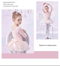 US Girls Ballet Dance Dress Short Sleeve Gymnastics Skating Tulle Skirts Costume