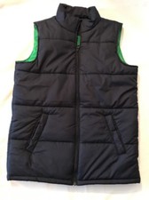 Lands End Kids 14/16 Navy Blue Green Puffy Vest Teen Tween Fall Trendy