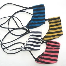 K345 CW Mens String Pouch G-Thong Little Posting Pouch Cotton/Poly Stripes