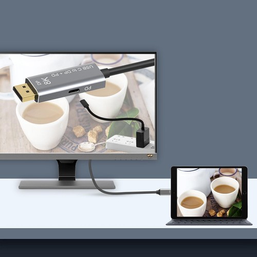 8K 60Hz USB-C To Displayport 1.4 Cable USB 3.1 Type C To DP W/ PD Charging h - Afbeelding 9 van 11