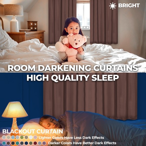 Solide 52" breite waschbare Rückenlaschen Raumverdunkelung Verdunkelungsvorhänge, 2er Set - Bild 27 von 172