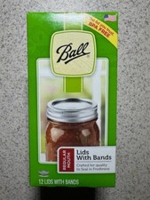 BALL Regular Mouth Lids with Bands - 12 Count -NEW Sealed Box