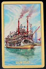 JV15 Swap Playing Cards 1 Vintage Japanese Named Show Boat Paddle Steamer 