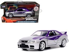 1995 Nissan Skyline Gt-r Bcnr33 Purple Silver Fast Furious 132 Jada 32587 1995 Nissan Skyline Gt-r Bcnr33 Purple Silver Fast Furious 132 Jada 32587