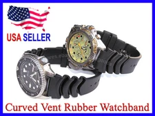 18mm 20mm 22mm Curved Vent Rubber Diver Watch Band Strap fits Seiko Citizen Z22