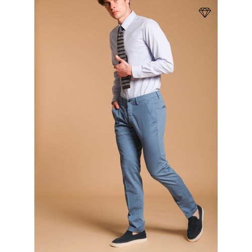 NWT Masons Italy Mens Size 40 40x35 Blue Torino Poplin Slim Fit Chino Pants NEW - Picture 2 of 14