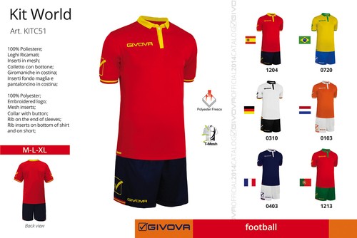 KIT GIVOVA CAMPO GIALLO FLUO BLU COMPLETINO CALCIO DIVISA MAGLIA MC