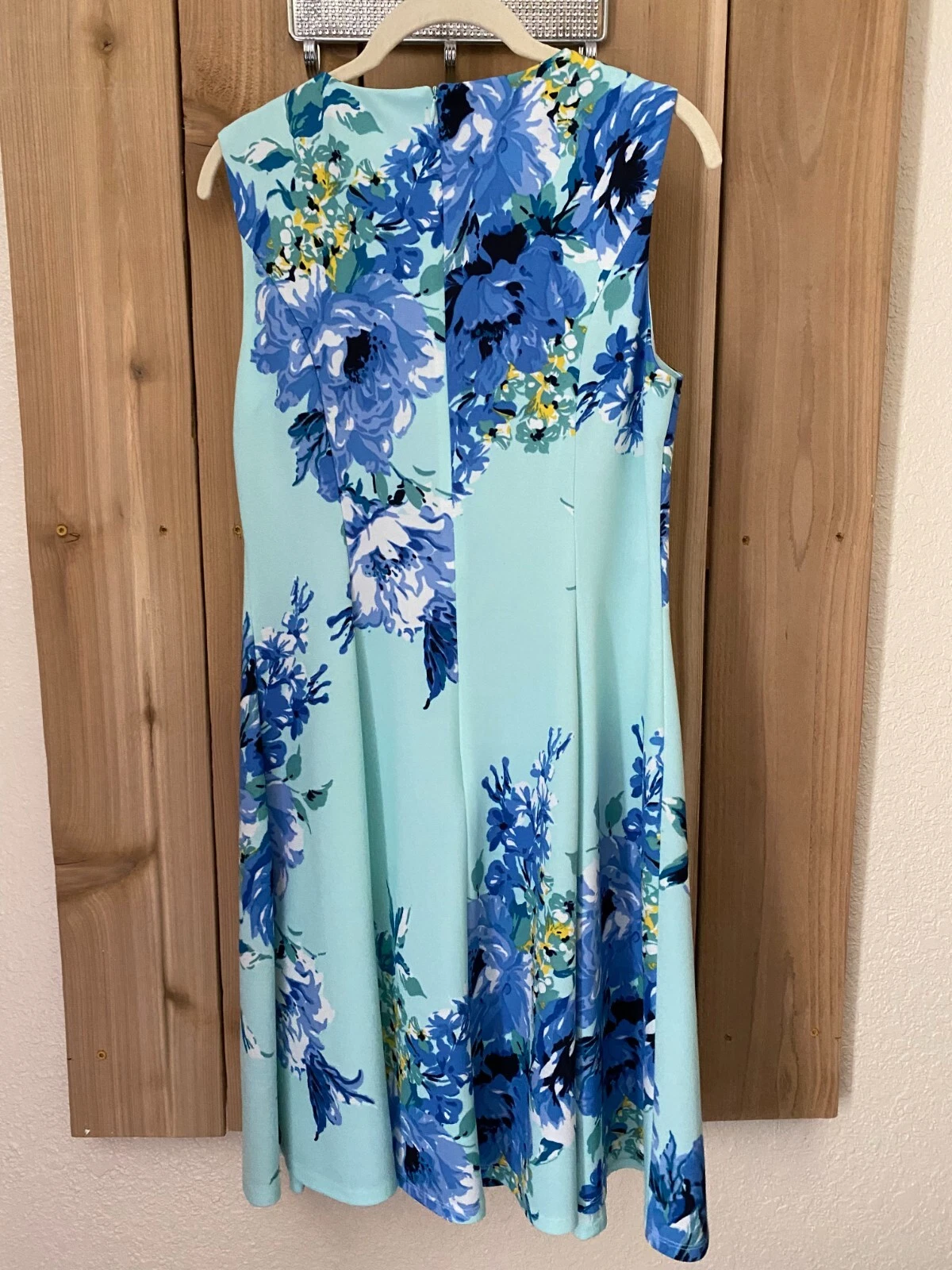 Abito senza maniche floreale Alyx blu e giallo taglia 8 nuovo senza etichette