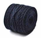Frederick Thomas Knitted Silk Mens Tie - Dark Navy Blue - Cable Knit Skinny