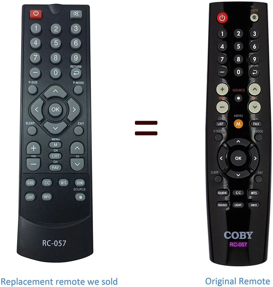 NEW Replace Remote RC-057 for COBY LEDTV1935 TFTV1925 TFTV2225 TFTV2425 TFTV4028 - Image 2 of 4