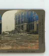 Flower Gardens City Hall St Louis World's Fair 1904 Stereoview