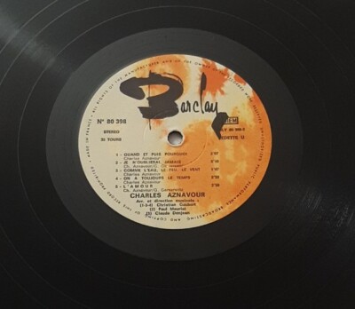 Charles Aznavour France import LP Desormais Barclay 80 398 vg+ | eBay