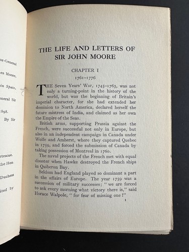 The Life and Letters of Sir John Moore, Beatrice Brownrigg - 1923 - HC Book - Picture 6 of 11