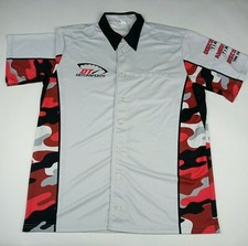 DT Motorsports Vicci Button Up Shirt Made In USA Men's Size Large Short Sleeve
