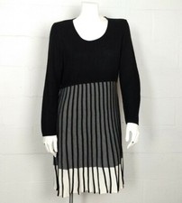 Calvin Klein Black White Gray Sweater Dress Size L