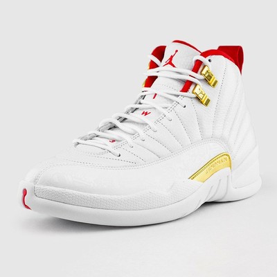 jordan retro 12 red white gold