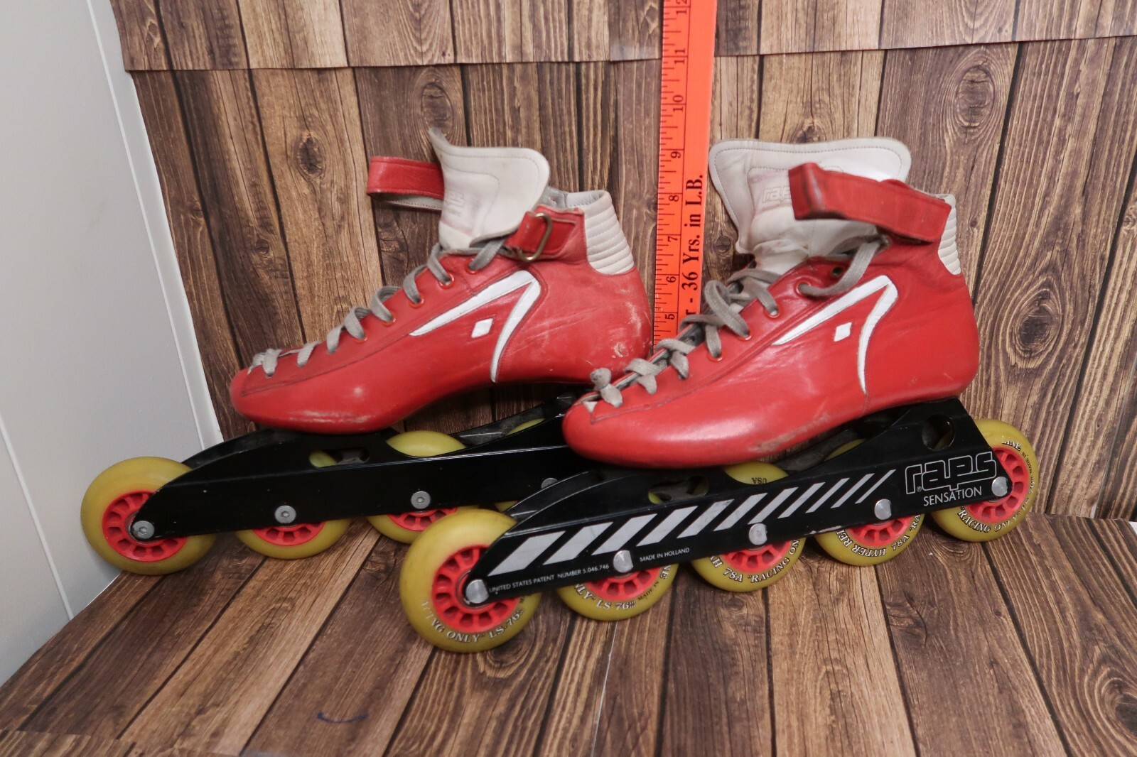 Raps Sensation Vintage Red Skates Roller Blades 5 Wheels Made in
