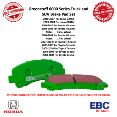 EBC Greenstuff Truck/SUV Brake Pad Front For Toyota 4Runner / FJ Cruiser & Lexus