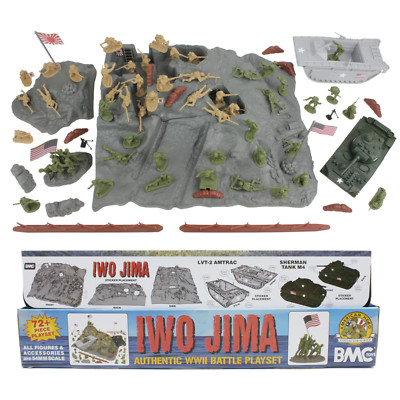 BMC WW2 Iwo Jima Plastic Army Men Island Tanks Soldiers 72pc