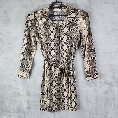 long sleeve snakeskin dress Brown Snake-Print Long Sleeve Dress | Modest Women Clothing