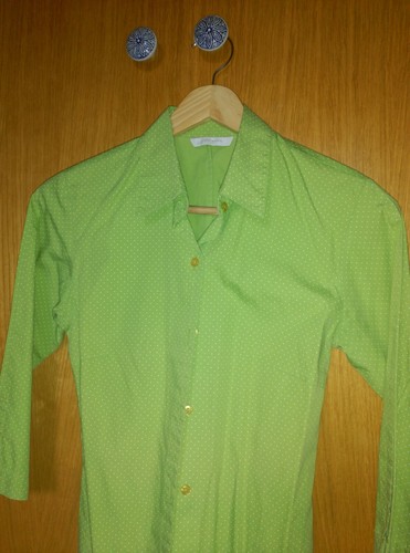 Camisa verde con lunares mujer talla S ZARA | eBay