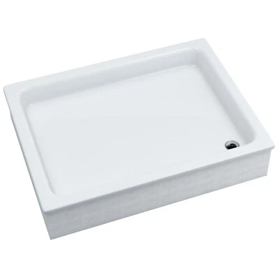SELLON24 Piatto doccia piatto doccia acrilico 80x100 supporto EPS rettangolare altezza costruzione 26 cm