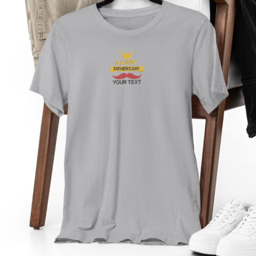 Personalised Embroidered Your Text Happy Father's Day T-shirt Papa Family Love - Picture 14 of 23