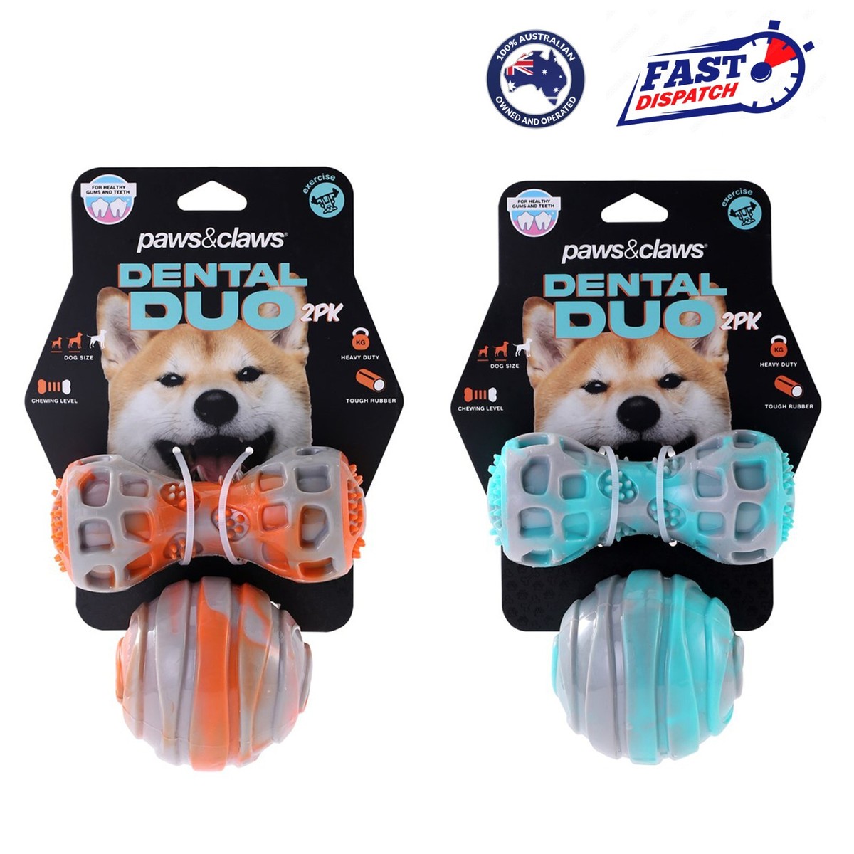 4x Tough Rubber Ball Baton Dog Toy Pet Teething Fetch Chew Toy