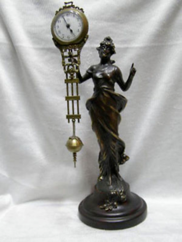 Chinese Wonderful Attractive Copper Statue Belle Swing Machine Clock - Picture 1 of 9
