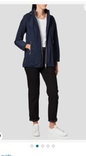 Women's Geox Nayomi Respira Jacket Light Weight With Hood Navy Rrp Us200 Sz Us12