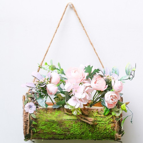 Extérieur Fleur Suspendu Panier Bois Jardin Décor Paysage Porte Ornement Moderne - Photo 3 sur 24