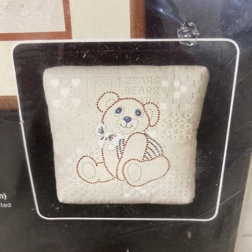 Dimensions Candlewicking Kit 4112 Teddy Bear Patchwork 12" x 12" Michael Hague - Picture 3 of 7